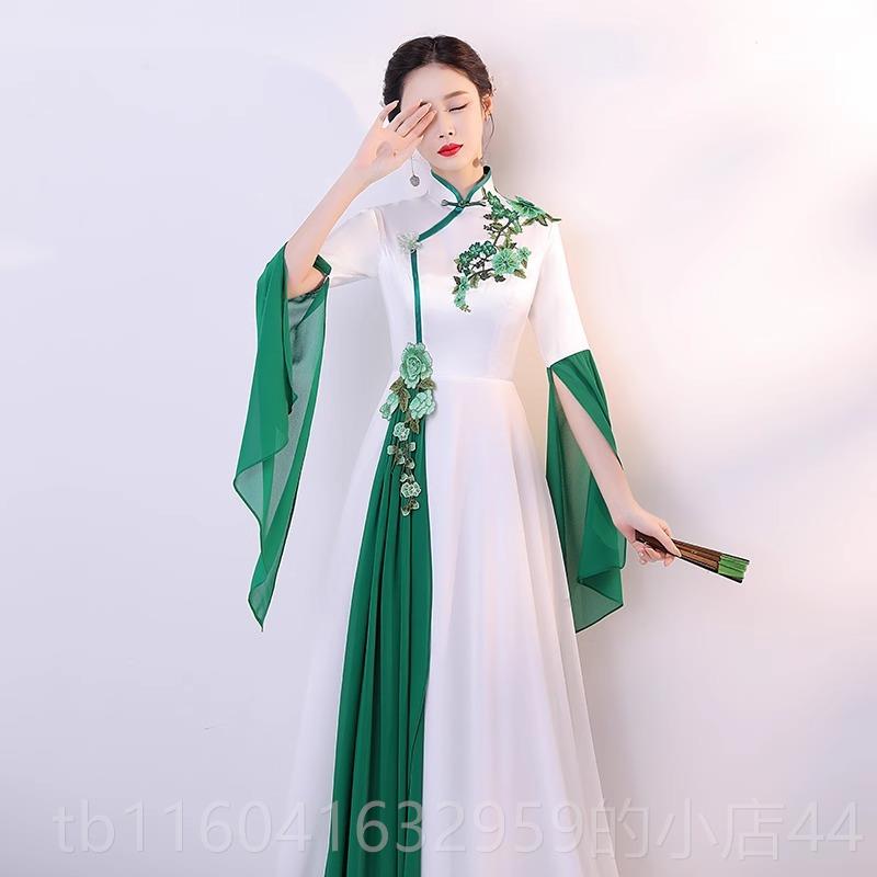 新款古筝演奏服女装飘逸舞台琵服琶艺考赛礼服成人比大合唱演出女