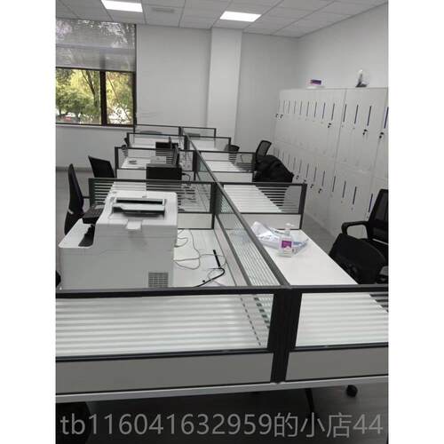 新款办桌公桌面屏风挡板防掉落围铝合金办挡公室板隔玻璃隔断定制
