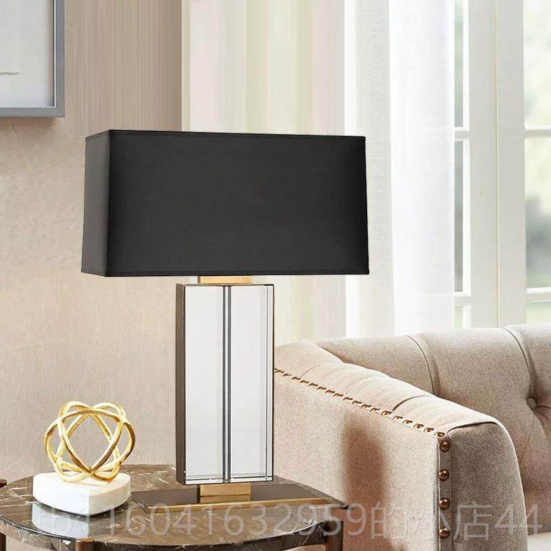 新款美式饰轻奢晶台灯现代时尚约装客厅书房水创意简欧式卧室床头