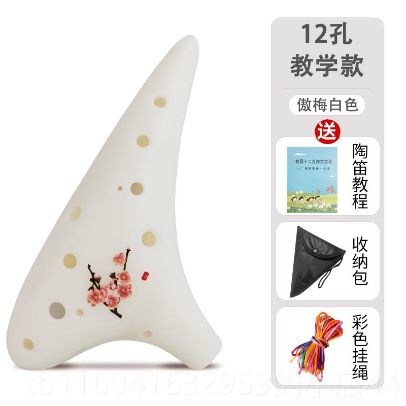 新款陶笛12孔a学c调中初学儿童入门音奏生成人专业演塑胶树脂防摔