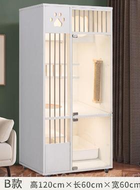 高档实木猫笼超子大别墅豪华猫舍猫屋家室猫内用咪房子双层猫窝猫