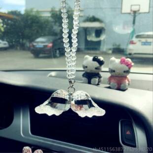 高档汽车挂件天汽使翅膀水晶时尚车挂饰女车士车用挂汽饰挂件