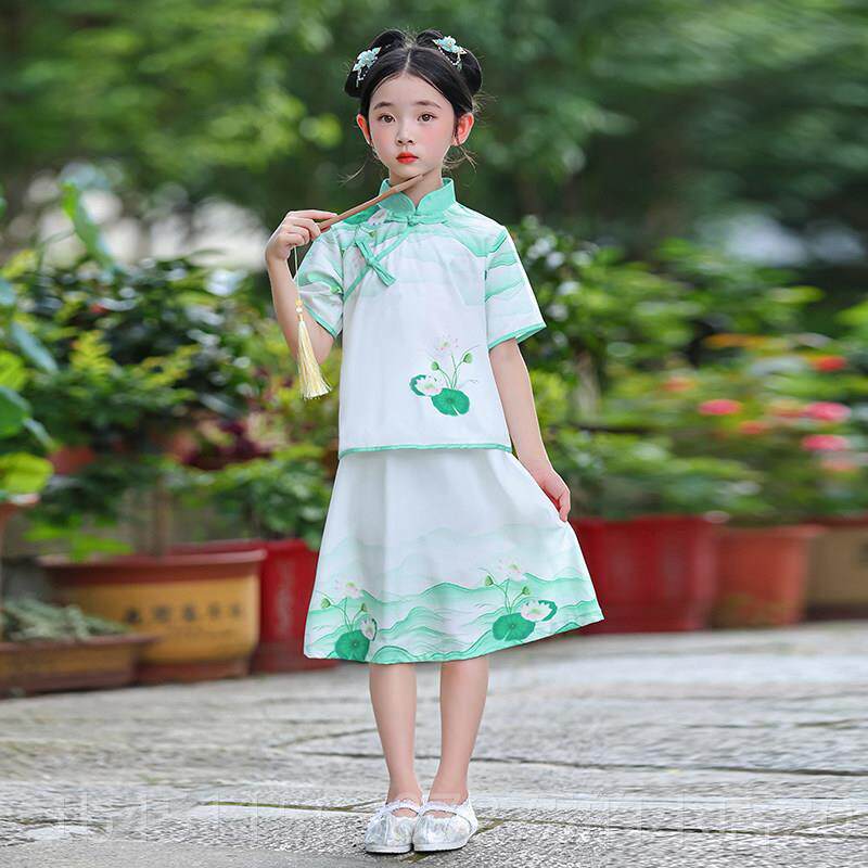 高档小儿童演舞出服幼儿园中国风学国庆朗诵汉服生合唱服台表演服