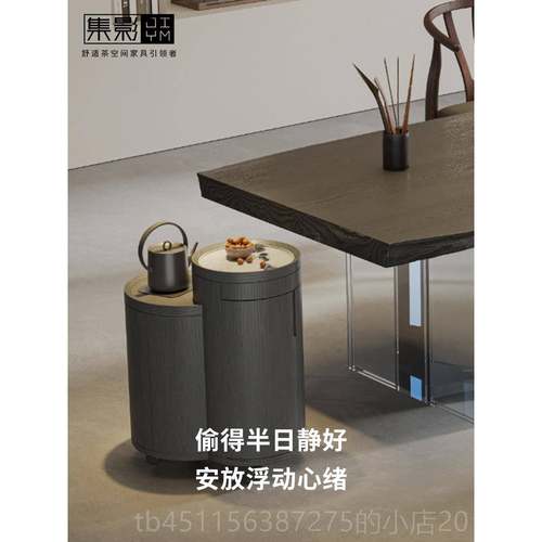 正品实木小茶台可移大理茶水柜边几家石用阳台桌2动02茶5新款高端