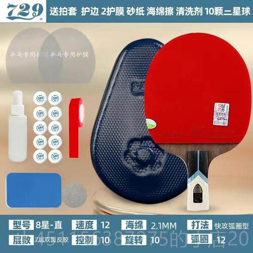 高档友谊729标乓球拍6星7星8碳素9星成品拍单拍比金赛训练乒乒乓