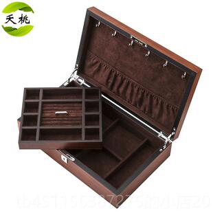 高档表夭桃（饰品）斑马实木首饰盒 手首饰收纳木盒珠质宝展示收