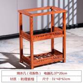 高档红木茶几木花梨木烧水架茶中式 置物架小移动实小桌功夫泡茶桌