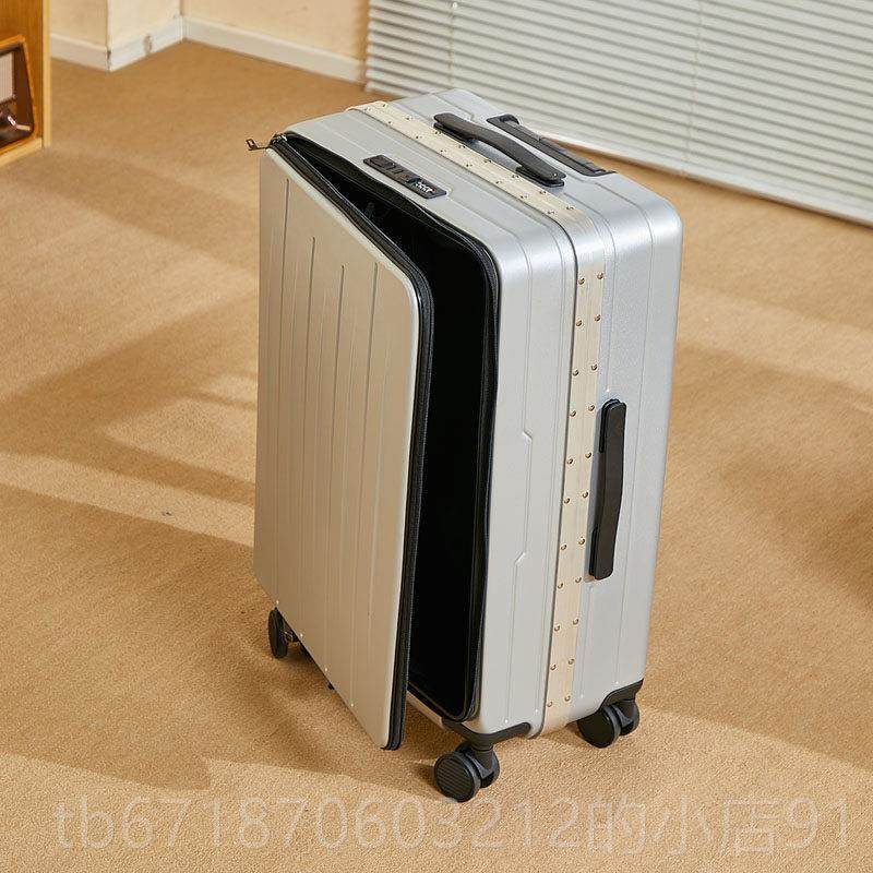 正品新款侧开行李箱多务功能拉杆2箱盖0寸出差登机箱商密码旅行箱