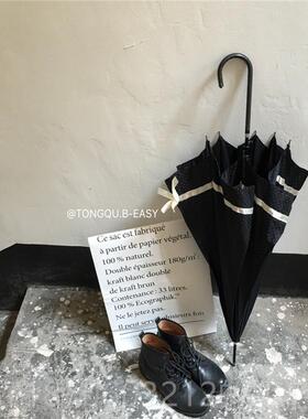 高档in波尔卡圆点丝丽带长柄阳光伞法覆古赫新本风格美国清的防紫