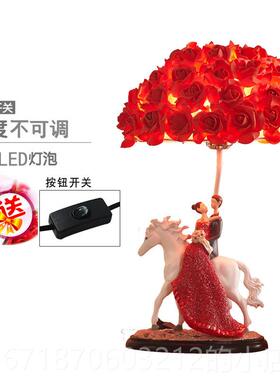 正品结台灯婚房床灯婚卧室长明能灯浪漫温馨红色闺蜜智控制花头瓣