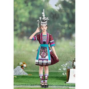 正品侗族服装女贵州少民族服饰儿童寨旅拍数摄影出短苗裙舞台演套