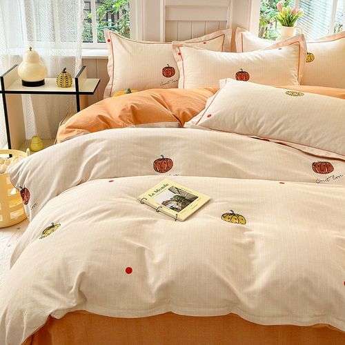 全棉加厚四件套磨毛被套被罩床单床笠款春秋冬季床上用品