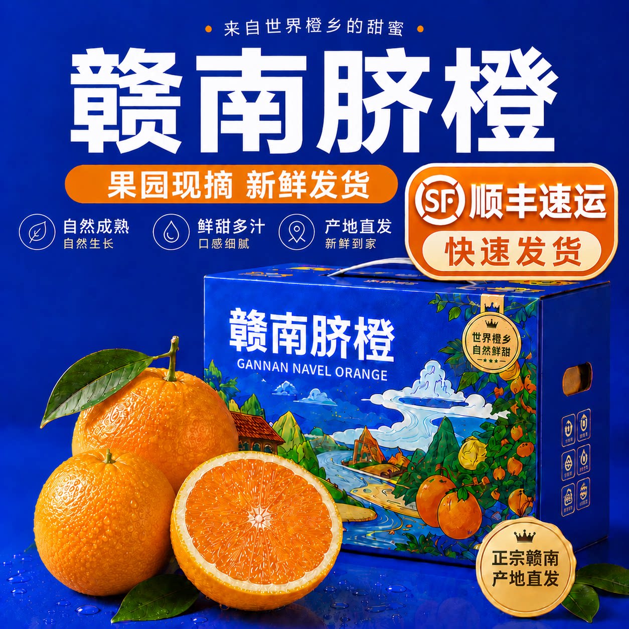 赣南脐橙江西赣州10斤装正宗当季新鲜水果橙子现摘顺丰产地直发