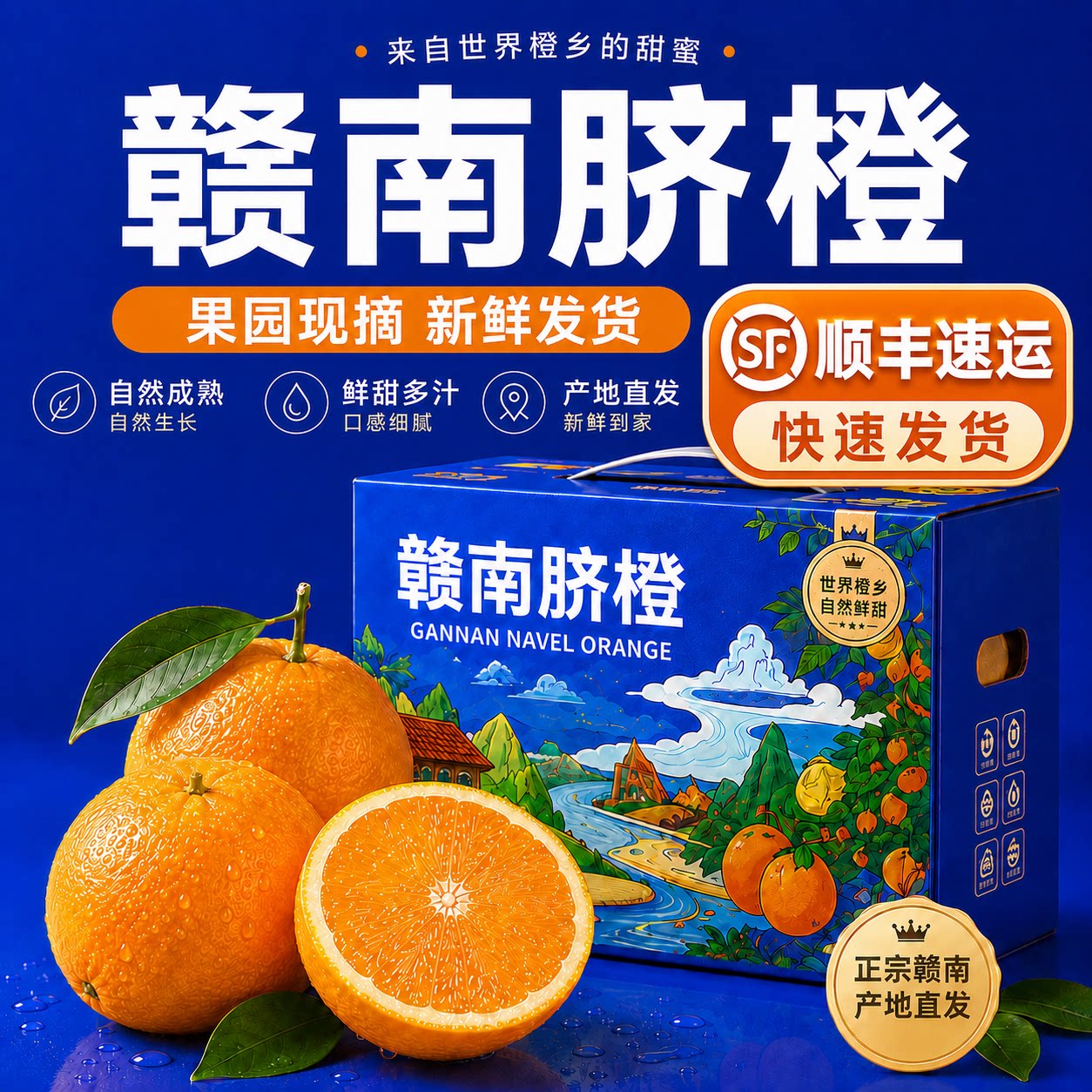 赣南脐橙江西赣州正宗10斤装当季新鲜水果整箱橙子顺丰产地直发