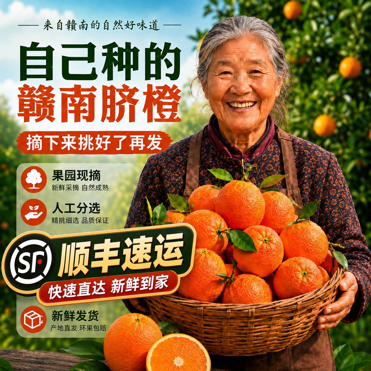江西赣州赣南脐橙10斤装正宗当季新鲜水果橙子整箱现摘产地直发