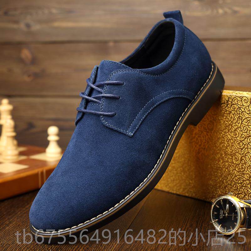 正品夏季205新款反绒皮男鞋潮鞋真皮百搭英伦气磨砂休2皮翻毛透闲