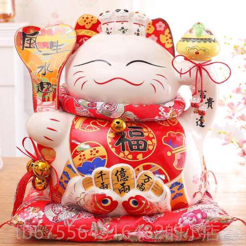 正品1寸超级招财摆件开业生意兴隆高档开店6礼入物猫特大号发财猫