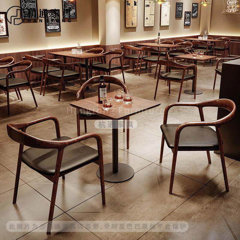复古小酒馆桌椅组合西餐厅清吧酒吧定制桌椅咖啡厅茶餐厅餐吧桌椅