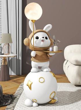 兔子落地盘收纳摆件客厅电视柜地台沙发旁托乔迁新居搬新家装饰品
