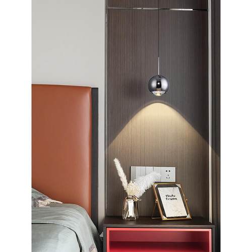 卧室床头吊灯极简现代创意悬浮升降可调角度电视背景墙床头吊线灯