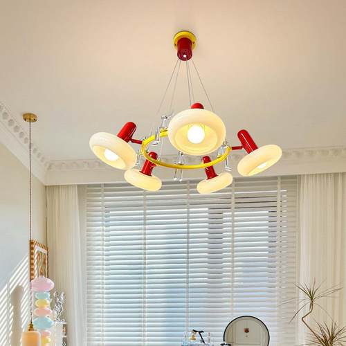 多巴胺简约客厅灯简约风儿童房灯创意彩色中古餐厅装饰灯卧室吊灯