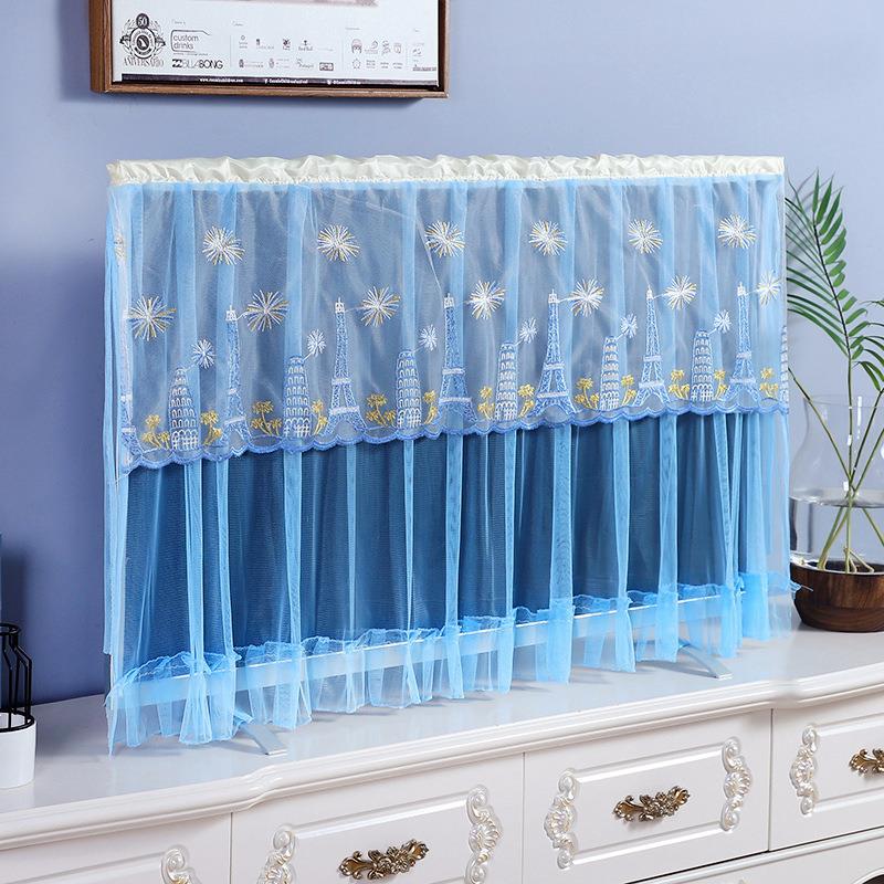 电视机防尘罩挂式电视机罩台式电视防尘套曲面电视机罩蕾丝电视套