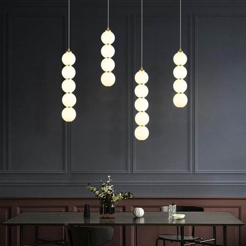 北欧串串玻璃球创意床头吊灯创意个性收银台吧台别墅楼梯装饰吊灯