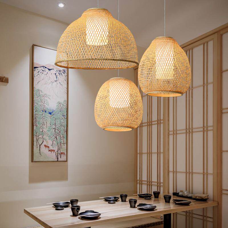 禅意竹艺吊灯中式复古茶室餐厅创意民宿店铺手工个性竹编灯笼灯饰
