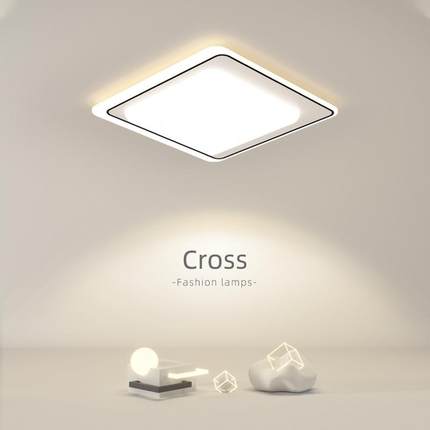 极简卧室灯现代简约led吸顶灯饰创意个性家用超薄方形书房间灯具