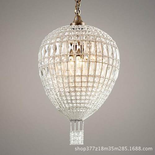 法式复古儿童房热气球水晶吊灯公主房卧室客厅样板房创意RH吊灯具