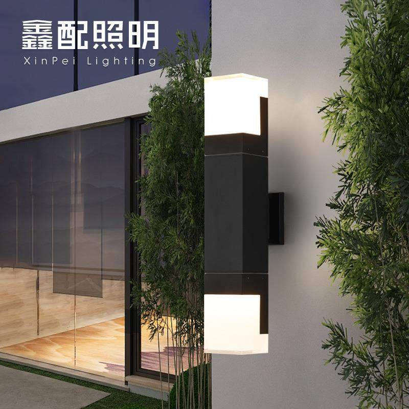 2021新款户外led双头壁灯防水室内墙壁灯感应亚克力壁灯上下发光