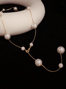 珍珠项链长款流苏时尚百搭小众轻奢设计高级感甜酷辣妹锁骨链