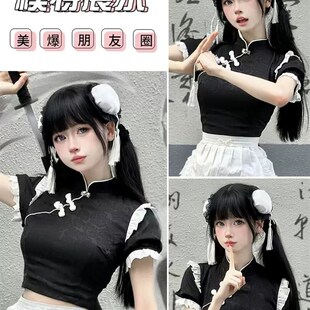 新中式金属扣环马尾女士假发汉服配饰发饰温婉古风