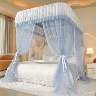 2025新款 蚊帐家用卧室1.8m2.0米床铝合金轨道 A类落地公主风导轨式