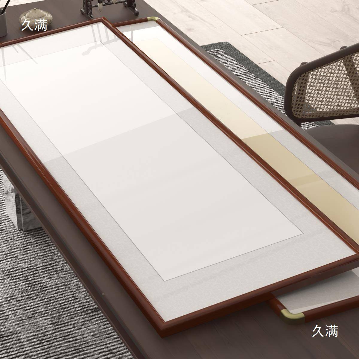 木手实写空白画框画装裱框字CMC架圆角相框书法国画空框长方形框