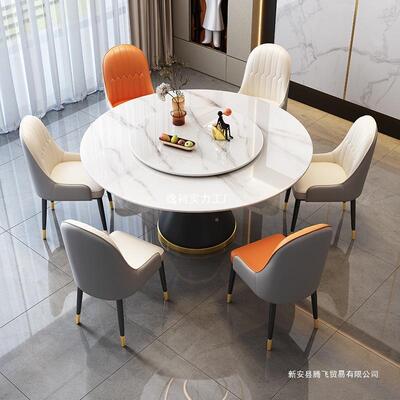 形餐圆桌大椅新款圆桌客厅家DSE用人饭桌厅大餐理石商用饭店桌