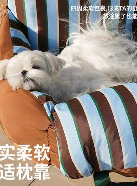 zze条纹车载窝外出e专狗窝用安全座椅宠FTP物睡沙发冬季保暖窝垫