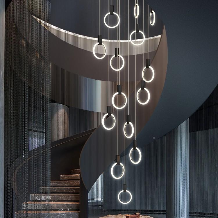 楼梯吊灯酒店灯别墅loft复式楼大770吊客灯E厅挑空长吊灯LD工程具