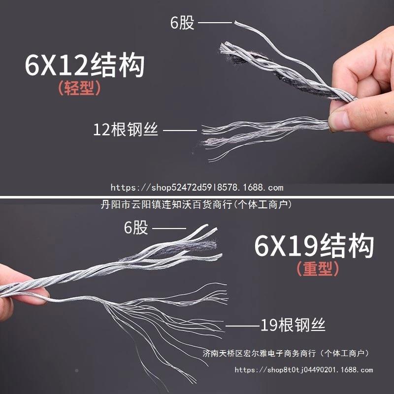不包塑线镀锌钢丝丝绳捆绑生命绳固挂灯吊车牌装饰无品牌/拉线定