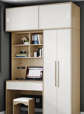 中式儿童学写字台一体连DBB体书习桌柜电脑桌带衣柜加书柜书新组