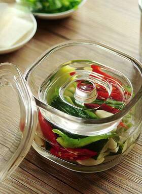 厨房菜坛子加玻NLJ璃密泡封罐厚家罐用腌菜缸瓶浅渍一夜渍腌制