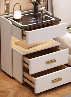 my智能柜床头简约现实代轻奢感家用卧室带灯款免安FWK装木床边新