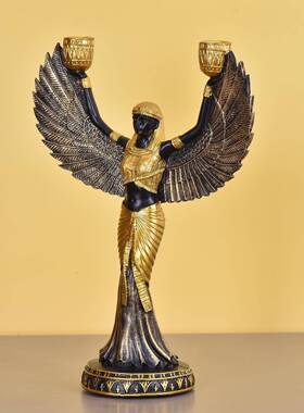 埃及女塑神人物雕摆件现代简约家居厅QFA装饰手工伊希大工艺品斯