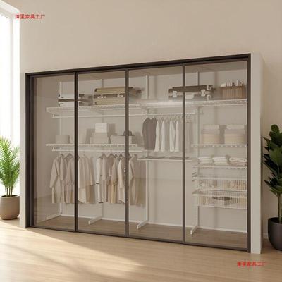 落储地款金属衣柜开放式衣橱入YGA式轻奢衣帽间挂步衣架物约间简