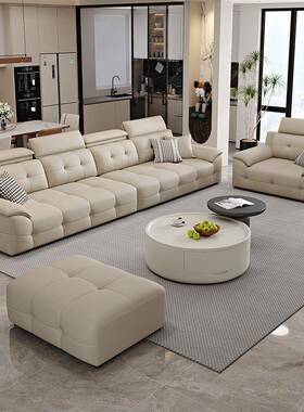 2025新款高靠背劳伦斯发轻奢简约沙沙发红意极简TDC直排网皮艺式