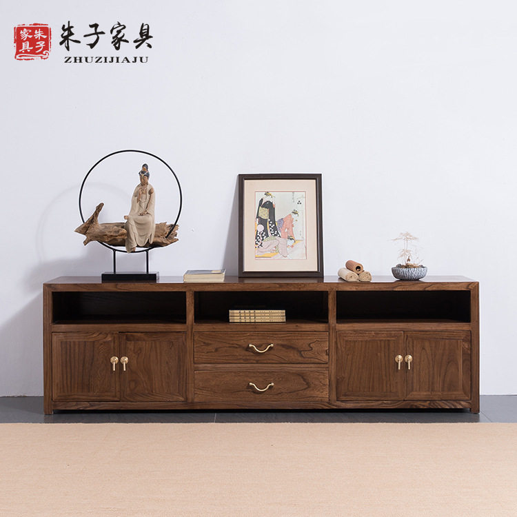 朱子家具新中式储物电视边柜