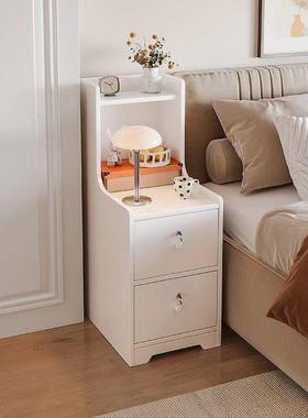 头床柜小型QME超窄30cm宽带锁约现代小型卧室家床用简简易边抽屉