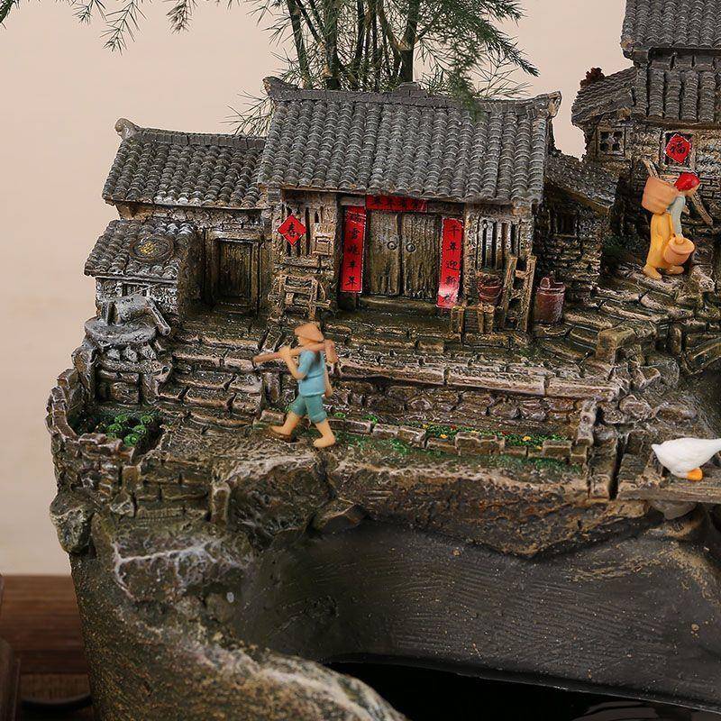 新款微创意FNH缩房子复微景观流水件循环水摆鱼缸阳古台布置盆景