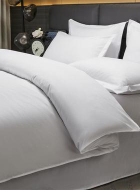 棉酒店布草宾MRT馆四件套床上用品宿被纯白色民床单被套床品套件