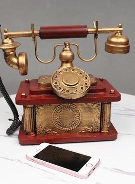 古式电话机座机模型摆6111件怀老旧收藏橱窗酒柜装品摄影道具摆饰